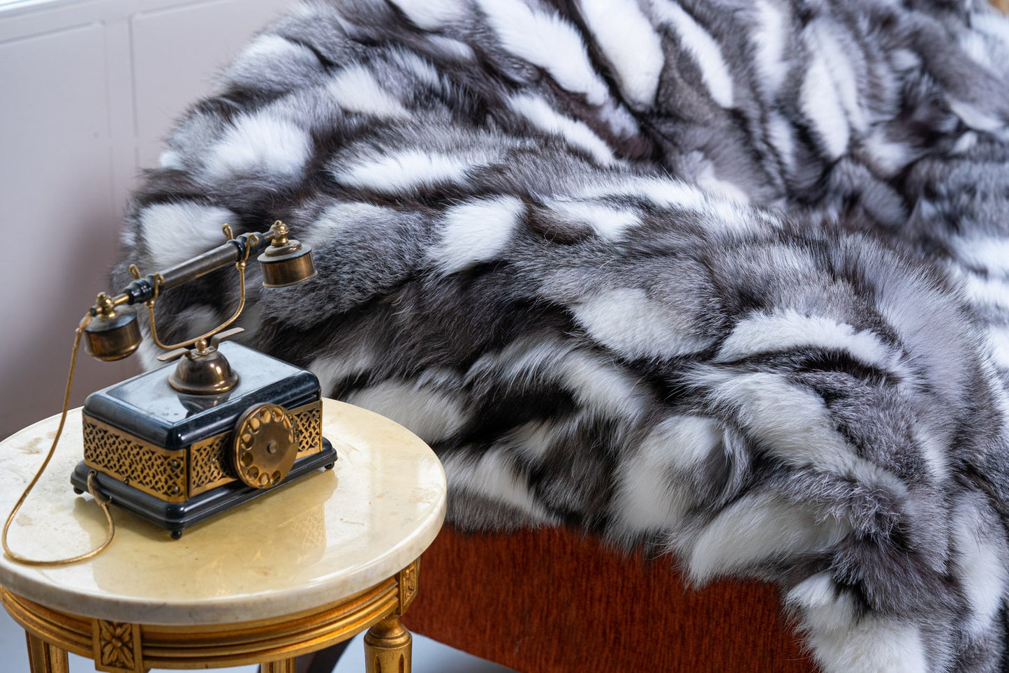 Luxe Deken Grijs/Wit/Zwart