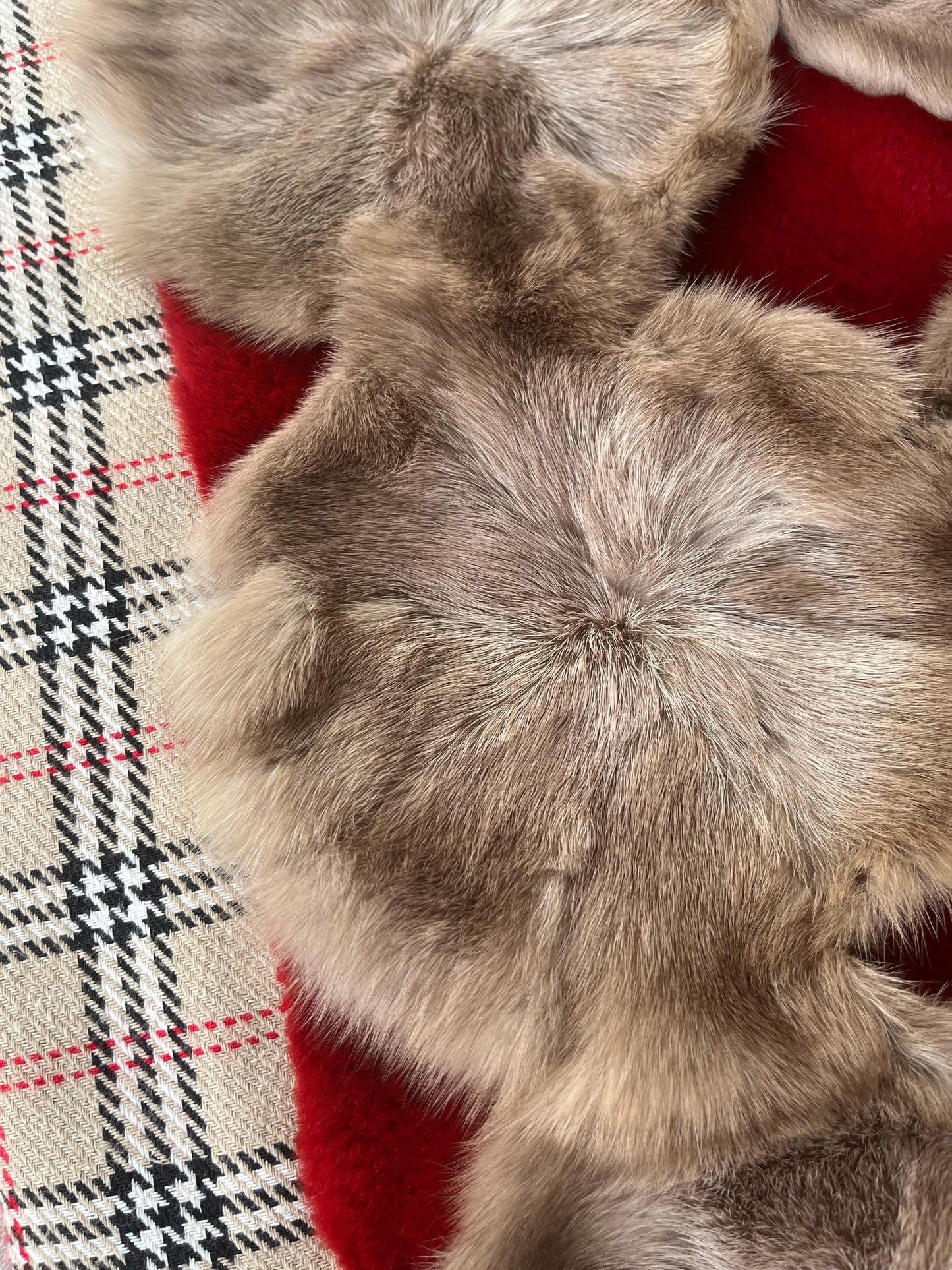 Luxe Deken Lichtbruin/Rood