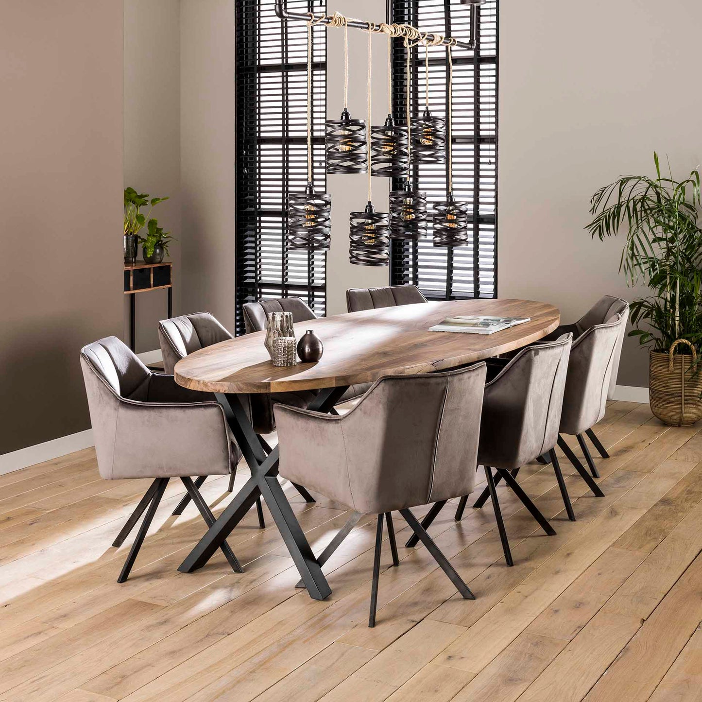 Eetkamerstoel Raster | Antraciet Velours