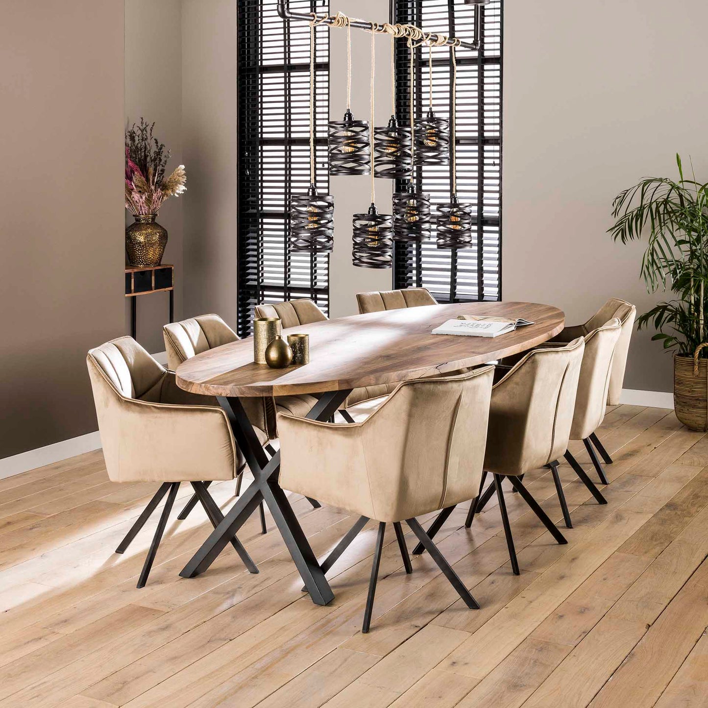 Eetkamerstoel Raster | Antraciet Velours