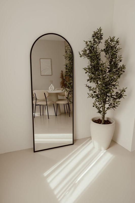 Grote Staande Spiegel Ovaal 180x70 Zwart