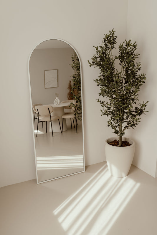 Grote Staande Spiegel Ovaal 180x70 Wit