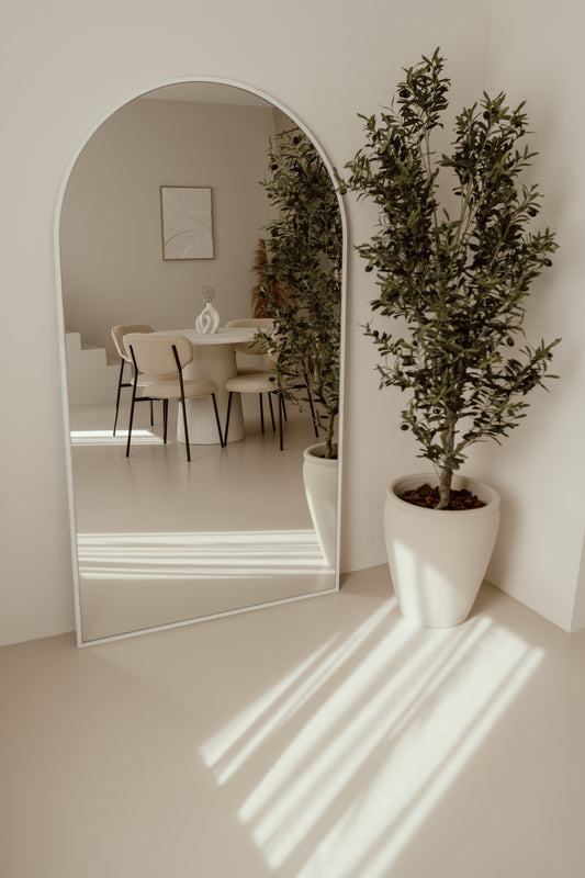 Grote Staande Spiegel Ovaal 180x100 Wit