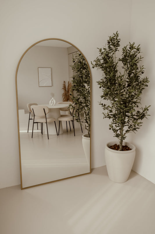 Grote Staande Spiegel Ovaal 180x100 Goud