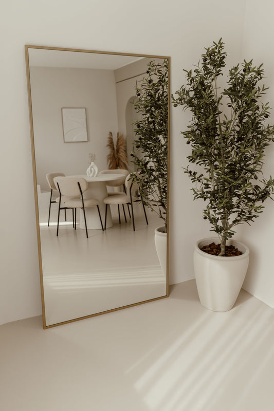 Grote Staande Spiegel Rechthoek 180x100 Goud