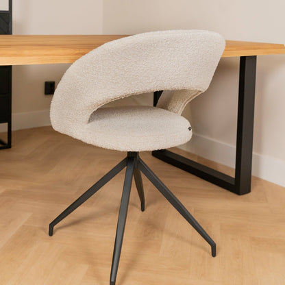 Eetkamerstoel Yara | Pearl Bouclé