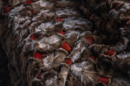 Luxe Deken Bruin/Rood