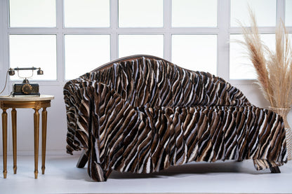 Luxe Deken Zwart/Bruin/Wit