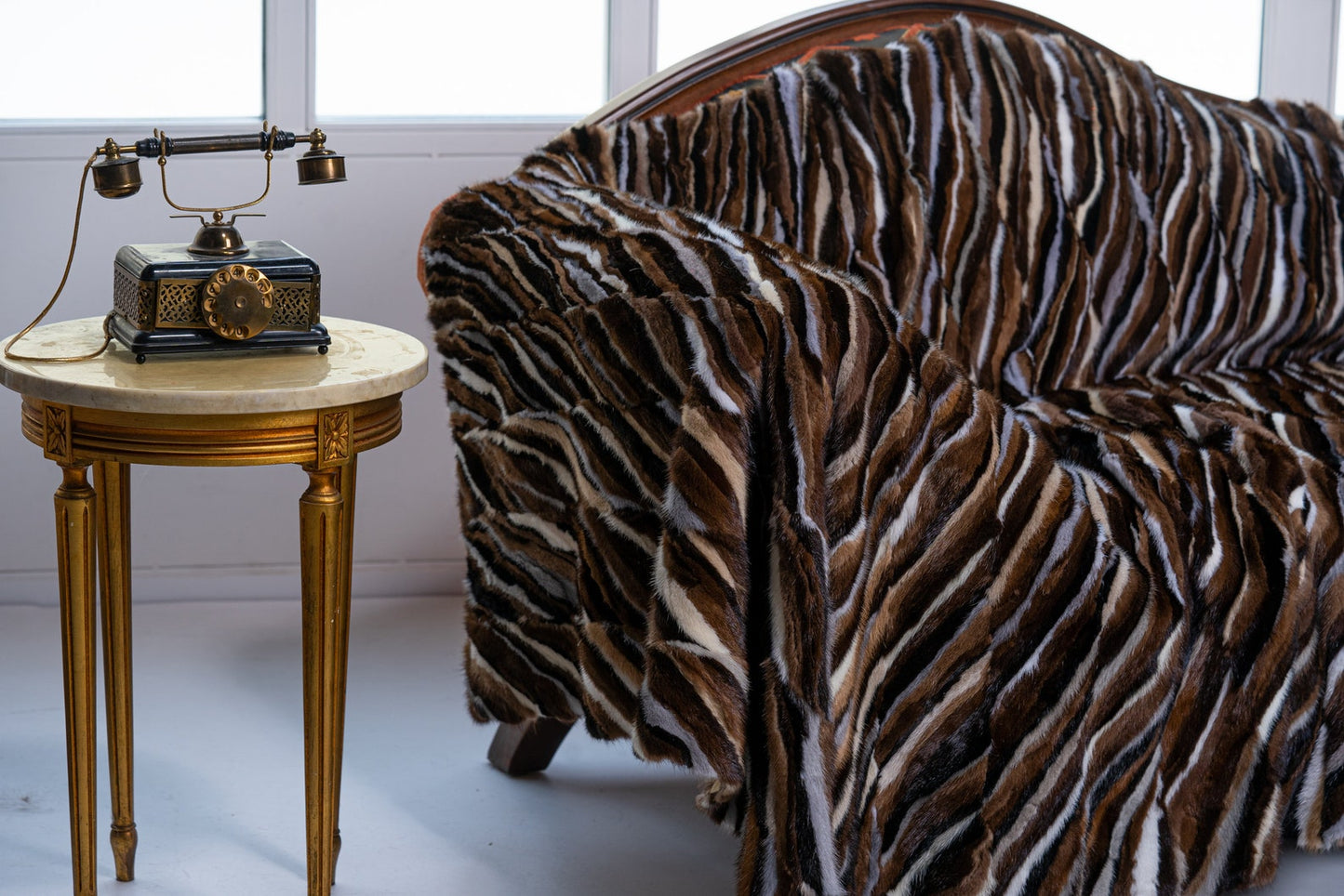 Luxe Deken Zwart/Bruin/Wit