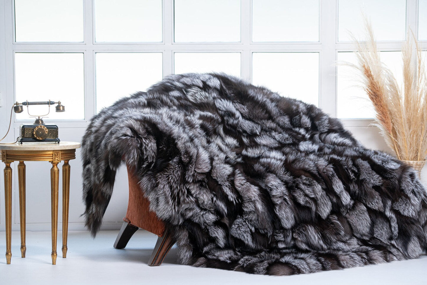 Luxe Deken Zilver/Zwart