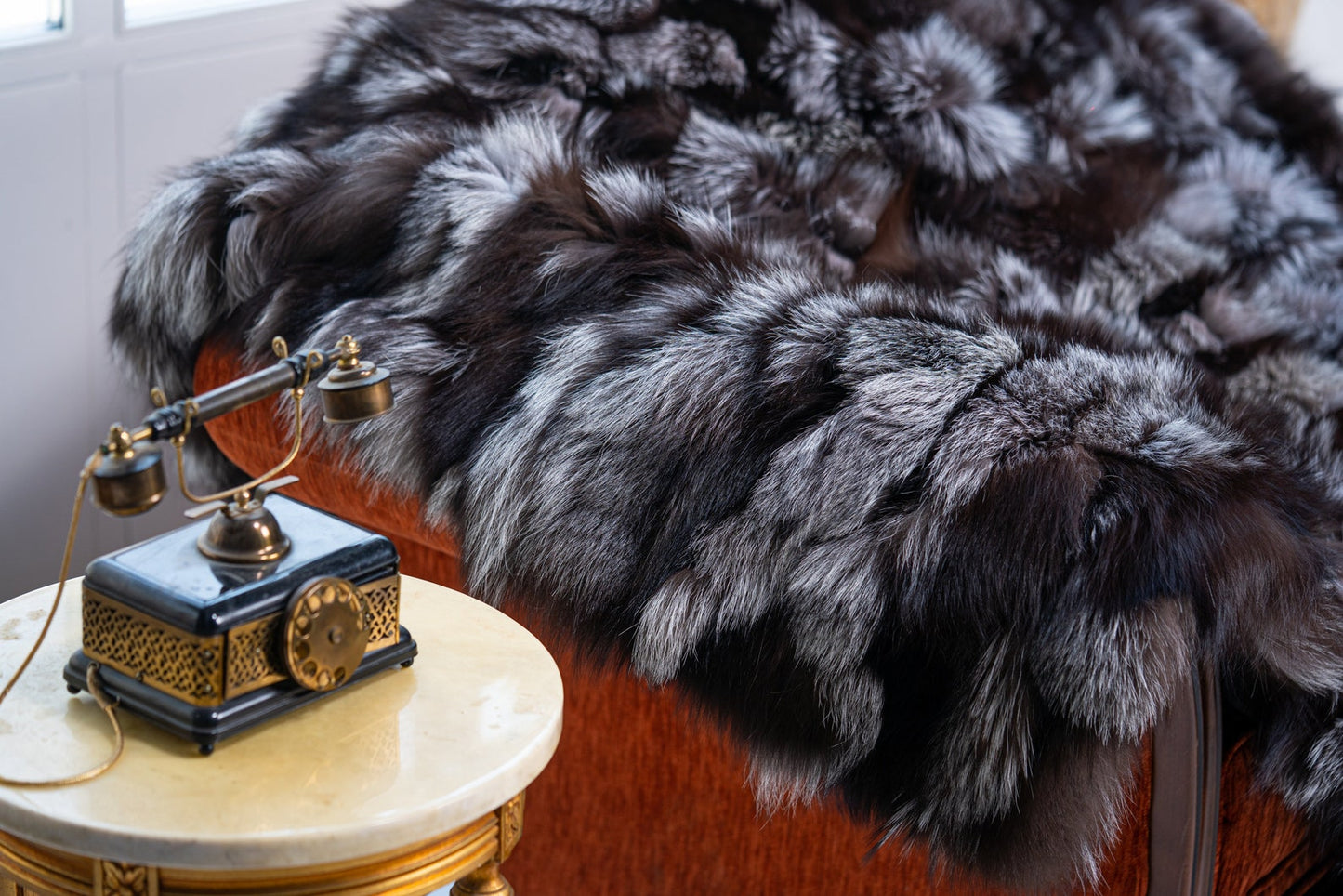 Luxe Deken Zilver/Zwart