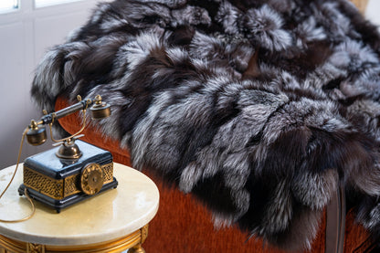 Luxe Deken Zilver/Zwart