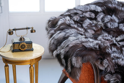 Luxe Deken Zilver/Zwart