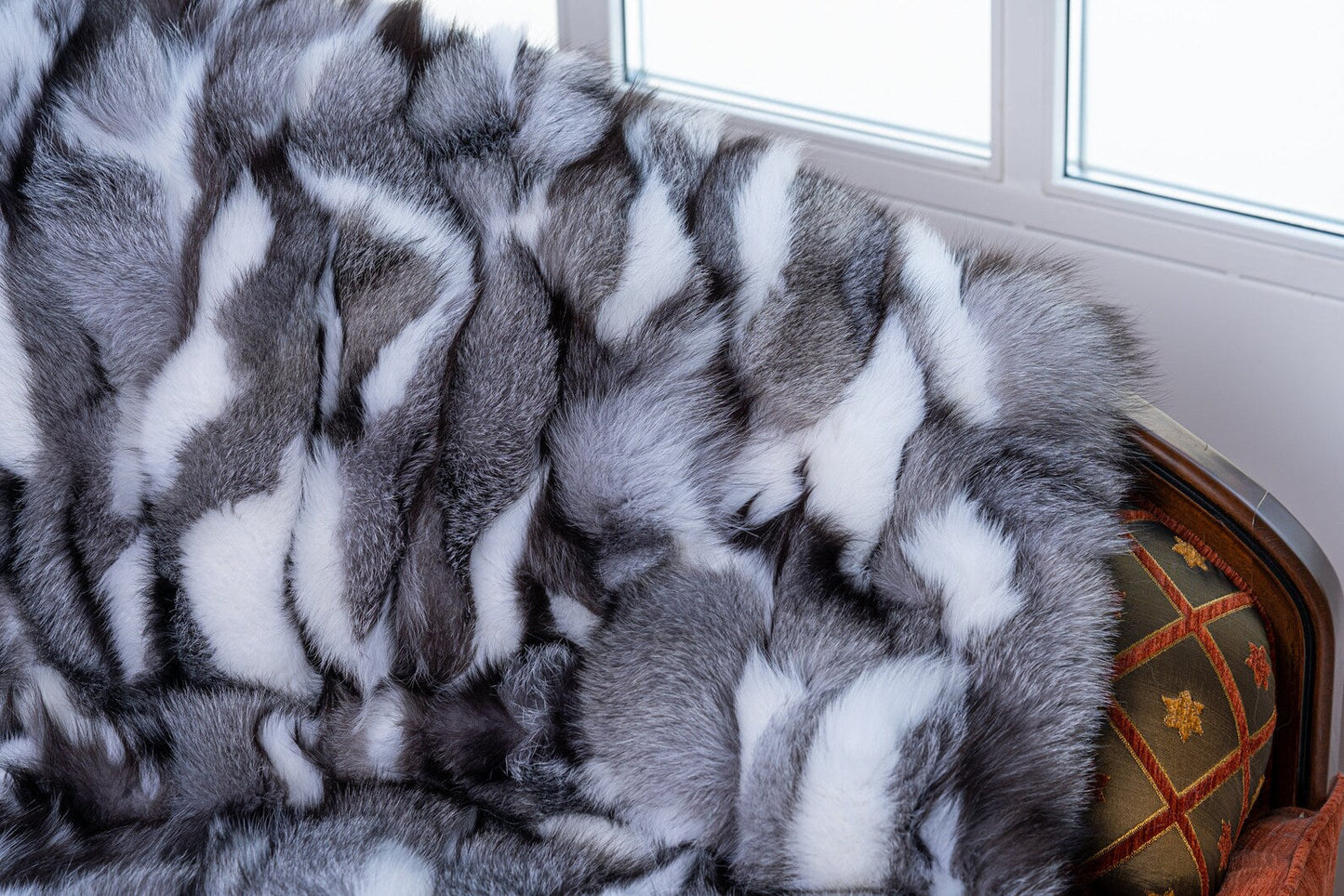 Luxe Deken Grijs/Wit/Zwart