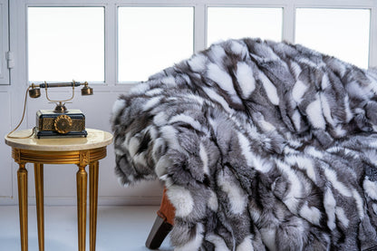 Luxe Deken Grijs/Wit/Zwart