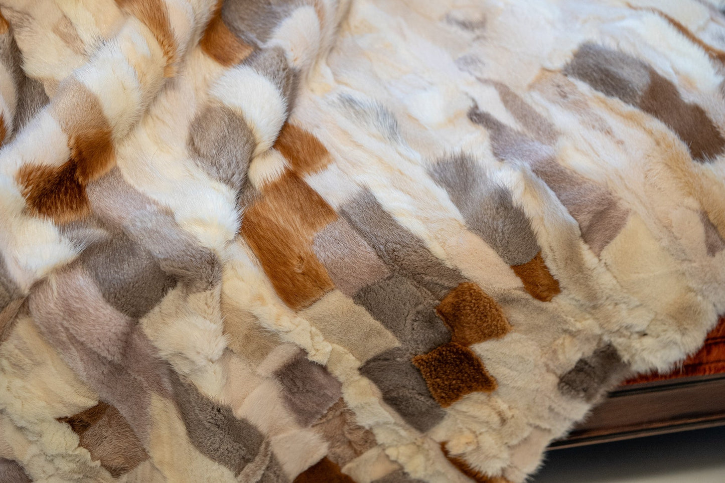 Luxe Deken Wit/Bruin/Grijs